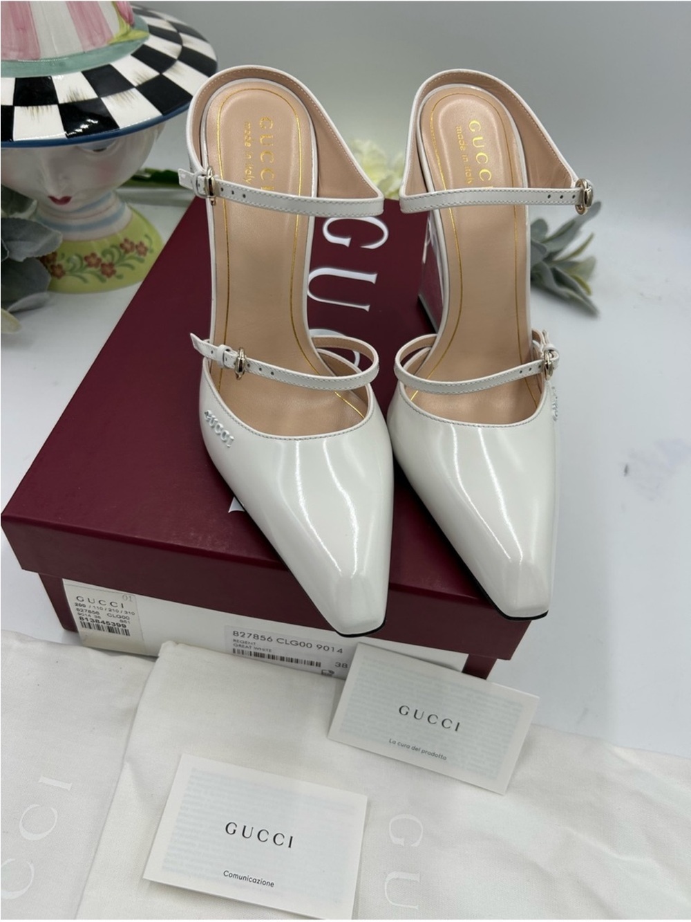 Women’s Gucci Christy patent leather wedge mule size 38 made in Italy - Picture 10 of 11